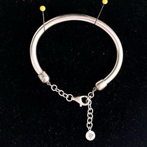 Silpada WORK IT CUFF bracelet with safety chain sterling silver